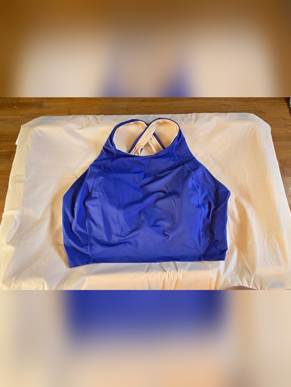Alaskan Hardgear High-Neck And Racerback Swim Top - Royal Blue/Cream Lining